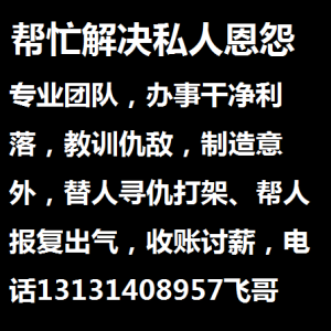 帮忙解决私人恩怨，专业团队，办事干净利落，教训情敌、小三、渣男，制造意外，替人寻仇打架、帮人报复出气